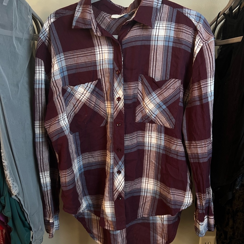 Abound Burgundy Tunic Flannel